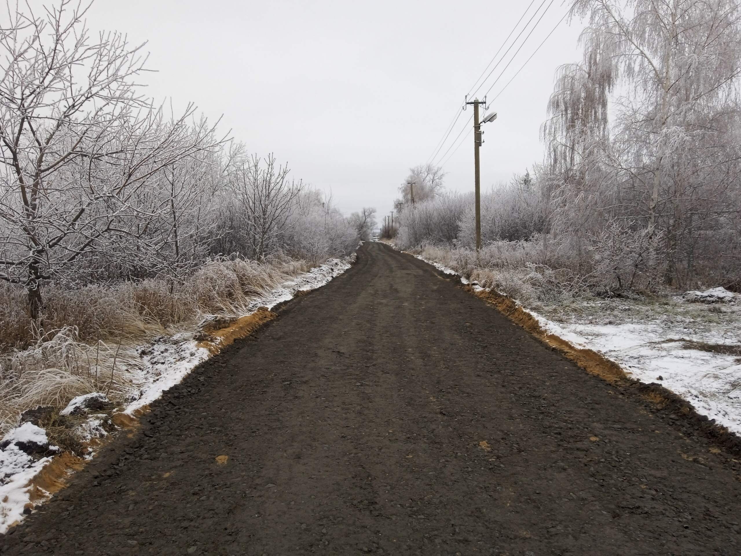 Укладка щебня.