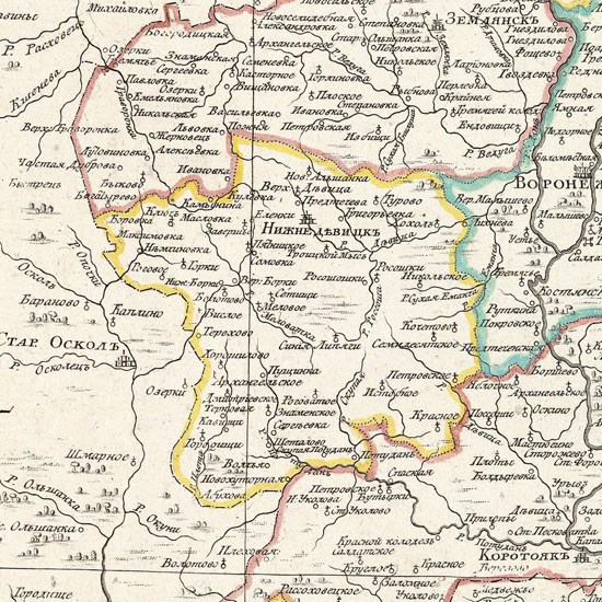 Карта границ 1800 года.