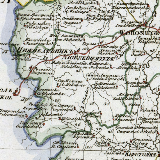 Карта границ 1821 года.